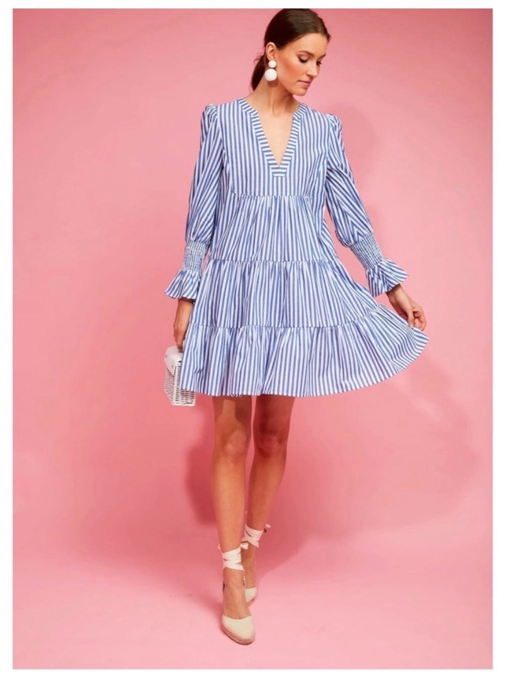 Tuckernuck Pomander Place Blue and White Stripe Cotton Poplin Kenzo Dress